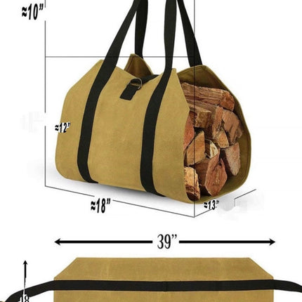 Cross-border direct firewood storage bag firewood camping outdoor logging bag carrying storage bag wooden Oxford cloth bag collection