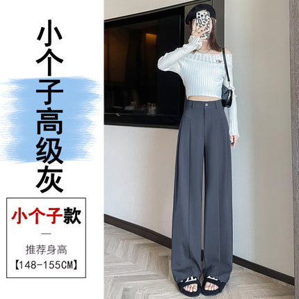 2026 Autumn/Winter High-End Draped Suit Wide-Leg Pants for Women, High-Waisted Slimming Narrow Casual Straight-Leg Pants