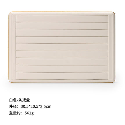 Counter Leather Jewelry Tray High-End Jade Pendant Tray Ring Storage Tray Jewelry Display Stand Live Broadcast Props