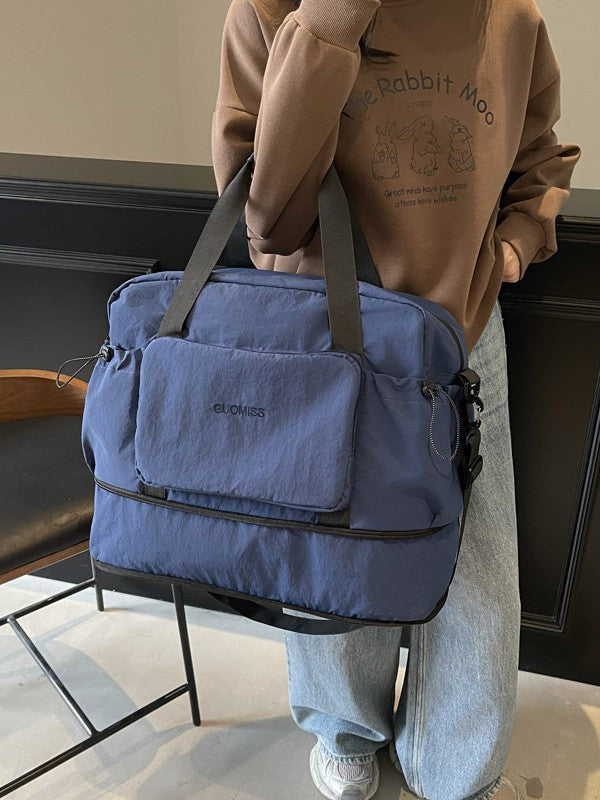 Cross-border Quick-drying Large-capacity Travel Bag Women's Expandable Dry-wet Separate Sports Fitness Bag Oxford Cloth Storage Luggage