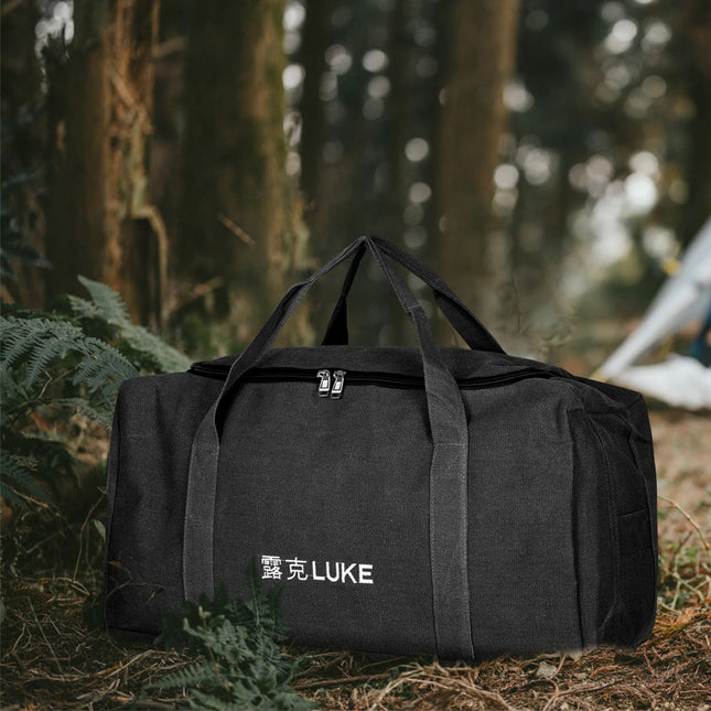Luke Outdoor Portable Canvas Bag Camping Style Picnic Table and Chair Cosmetics Bag Large Capacity Lightweight Thickeneded Luggage Bag