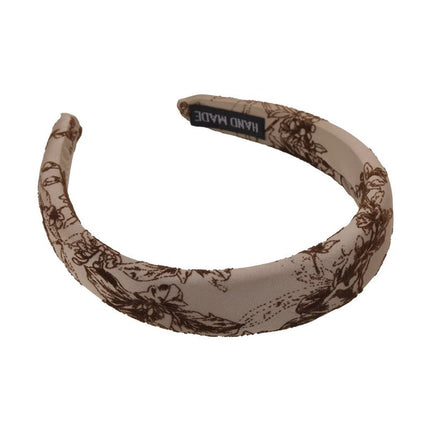 Whitening and High-End New Chinese Style Jacquard Embroidered Headband Chinese Style Versatile Retro High Skull Sponge Headband Hair Accessories