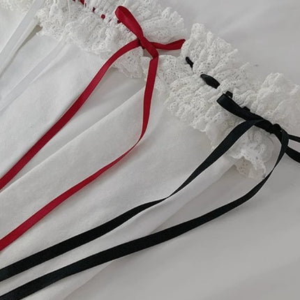 Pure Cotton Lolita Wide Lace Ribbon Gentle Town Sweet Pure Desire Women's Spring Bow Mid-Calf Socks Lolita Socks