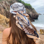 Khaki Seaside Vacation / 90*90cm(bawal)