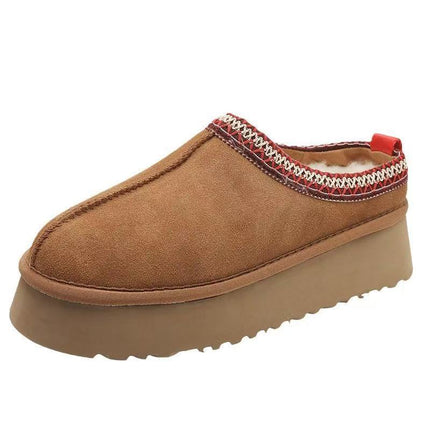 Tazz Women's Snow Boots with Plush Lining, Thickened 2025 New Versatile Casual Comfortable Thick-Soled Slip-On Furry Shoes