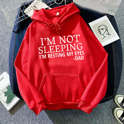 I didn't sleep I'm Not Sleeping printed hooded hooded vests autumn and winter European and American men and women cross the border