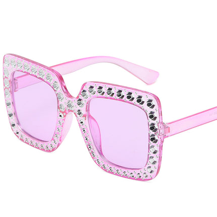European and American fashion new large frame anti-Diamond sunglasses high-level star square sunglasses cross-border sunglasses