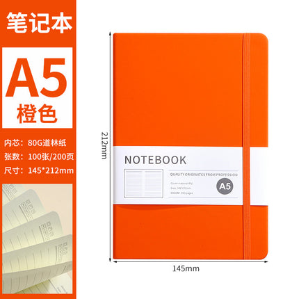 A5 imitation leather strap notebook cross-border in stock business office hard leather notebook elastic band notepad can be customized