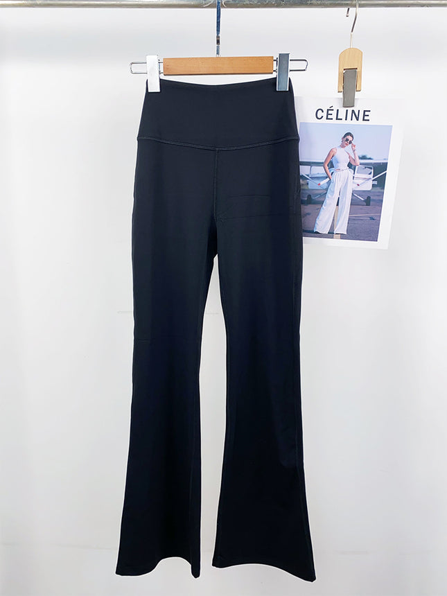 Micro-Flared Yoga Pants, Sports Fitness Nude Pants, High-Waisted Butt-Lifting Tights, Peach Butt Pilates Sports Flared Pants