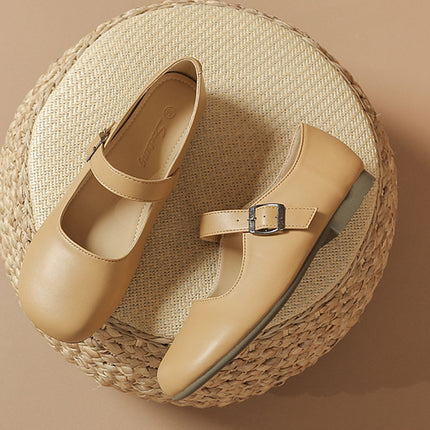 Mary Jane shoes women's new square toe niche French retro shallow mouth strap flat slimming breathable soft bottom single-layer shoes