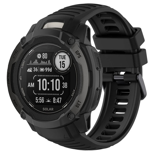 For Jiaming Instinct 2X Silicone Strap Garmin Instinct 2X Stainless Steel Buckle Wristband Official