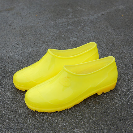 Men's Low-Cut White Water Shoes for Food, Spring and Autumn Rain Shoes, Kitchen Non-Slip Shoes, Waterproof Rubber Shoes, Work Shoes, Rubber Shoes