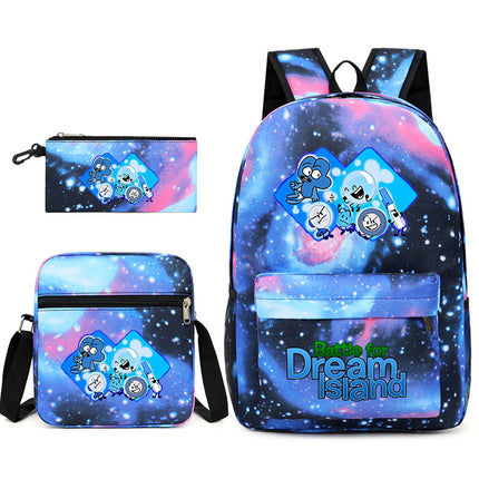 Battle for Dream Island Backpack Dream Island Schoolbag Three-Piece Canvas Backpack