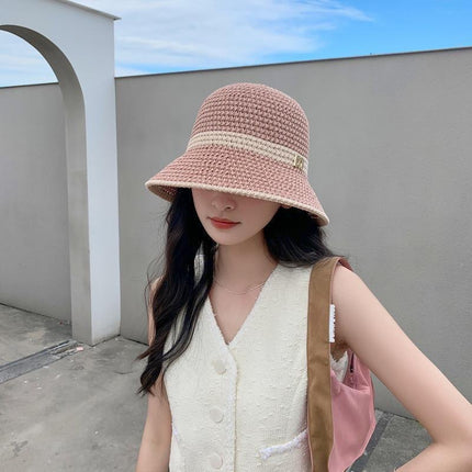 New Hat Women's Sun Hat Folding Large Cornice Hollow Sunscreen Sun Hat 2025 Outdoor Casual Fisherman Hat Basin Hat
