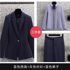 Blue suit gray shirt blue pants / S