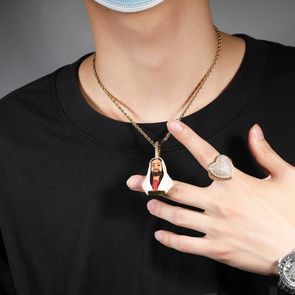 European and American New Products Copper Material Enamel Men's Avatar Personalized Hip-Hop Pendant Necklace Trendy Accessories Jewelry Wholesale