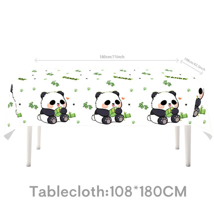 Cute Panda Theme Birthday Party Supplies Tableware Paper Plates Paper Towels Tablecloth Decoration Flag Tablecloth Hanging Swivel Plug-In Row