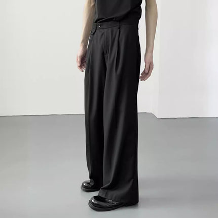 2024 Design New Style Dipped Casual Pants Men's Korean-style Non-ironing Loose Wide-leg Simple All-match Straight Pants