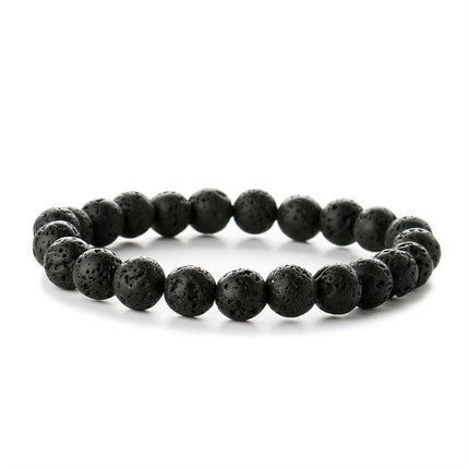 Factory Direct Sales 8mm Natural Gemstone Beads Bracelet Tiger Eye Volcanic Stone Agate Elastic Rope Beaded Bracelet Wholesale