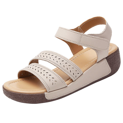 2025 Summer Cross-Border Large Size Outer Wear Velcro Thick-Soled Sandals Women's Wedge Casual Sandals Platform Sole Women's Shoes