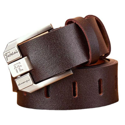 Fortray Leather Belt First Layer Cowhide Men's Genuine Pure Leather Buckle Belt Men's High-End Trouser Belt 23 Business