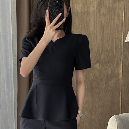 Summer Business Wear Short-sleeved Suit suit Women's Dress Slim-fit Temperament Hotel Front Desk Sales Department Jewelry Store Work Clothes