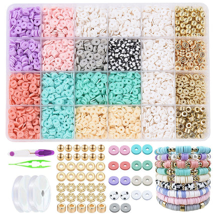 European and American Cross-border 24-grid Clay Bead Bracelet Making Kit 3mm23 Color Bead Bracelet Making DIY Jewelry Kit