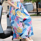 Light blue big leaf-sun protection skirt / Free size (40.00 kg-85.00 kg