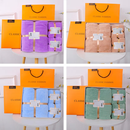 Coral towel bath towel three-piece business opening activity gift box suit company wedding gift accompanying staff