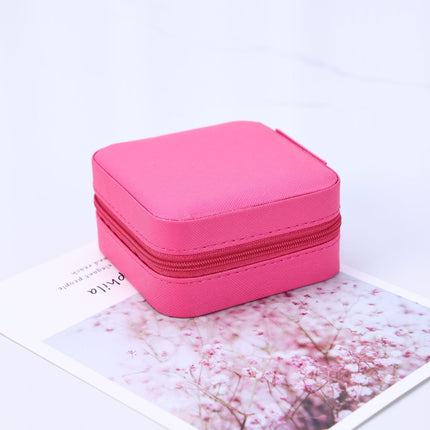 Qingyu Packaging PU Leather Portable Jewelry Box Mini Jewelry Zipper Bag Medium Palm Jewelry Box Ear Storage Box