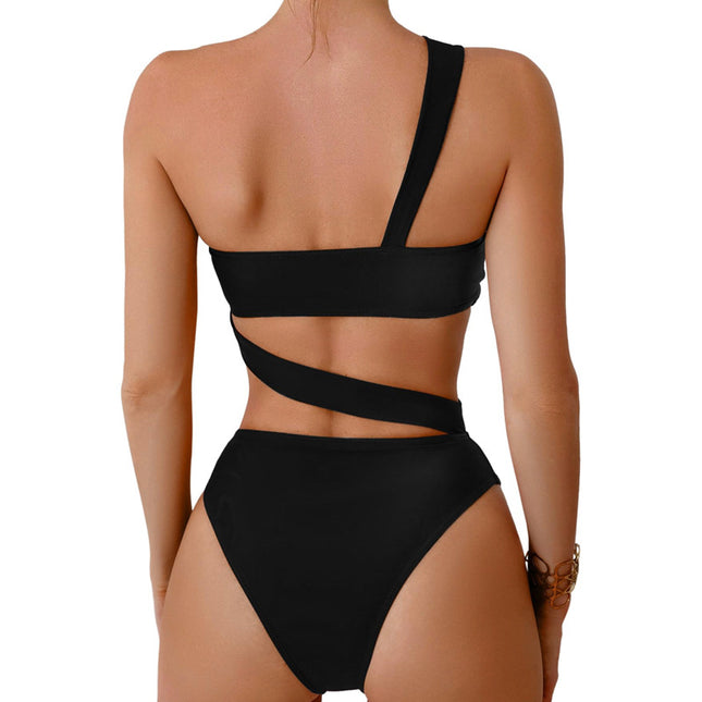 2024 new women's stitching one-piece swimsuit European and American sexy hot girl one-piece clothing Amazon hot in stock