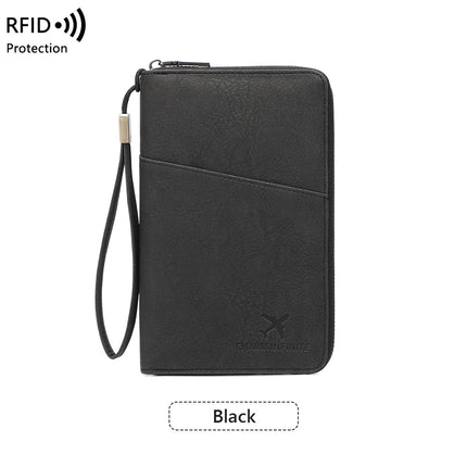 New Rfid Family Passport Holder Wallet Travel Document Storage Bag Simple Large-Capacity Credit Card Protective Case