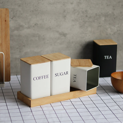 TEA,COFFEE,SUGAR Combination suit Tea Tea Coffee Candy Tinplate Box Jar Tea Bag Capsule Storage