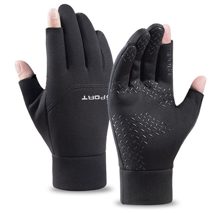 Outdoor Cycling Gloves for Men and Women in Winter, Fleece-Lined, Warm, Touch-Screen, Non-Slip, Cycling, Mountaineering, Skiing, Waterproof and Windproof, Cross-Border