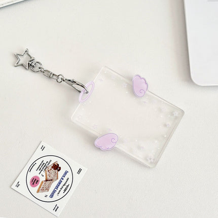 Original Ins Wind Wings Star Small Card Cover Acrylic Hard Card Cover Angel Small Card Card Card Card Card Film Card Cover