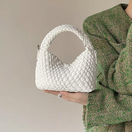 High Texture Handmade Woven Bag Women's Portable Lunch Box Bag 2022 New Niche Design Underarm Bag Shoulder Crossbody Bag