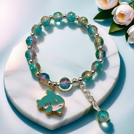 New Chinese-Style Ancient Beaded Elastic String Bracelet, Sweet Girl's Glass Bracelet, Night Market Stall, Cross-Border Live Broadcast Jewelry