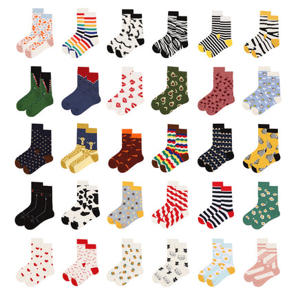 Street style cotton mid-tube socks 22 spring men's fashion brand stockings personality European and American women's pile socks sports skateboard socks