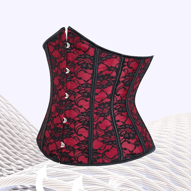 New Black and Red Short Large Size Waist Clip Body Shaping Corset Waistband and Abdominal Control Women's Corset Factory Direct Delivery
