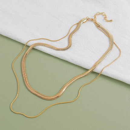 Lishan Versatile Bowknot Accessories Titanium Steel Metal Chain Series Layered Natural Stone Necklace Clavicle Chain for Women