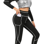 (silver-coated) spliced long sleeves + pants suit / S