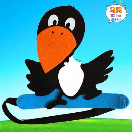 Animal Headwear Kindergarten Performance Props Children's 61 Birds Headgear Magpie Swallow Rhododendron Games Headgear