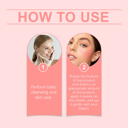 Liquid Blush Stick with Sponge Tip Waterproof Long-Lasting Brightening Moisturizing Lips Cheeks Natural Korean Cosmetic Makeup