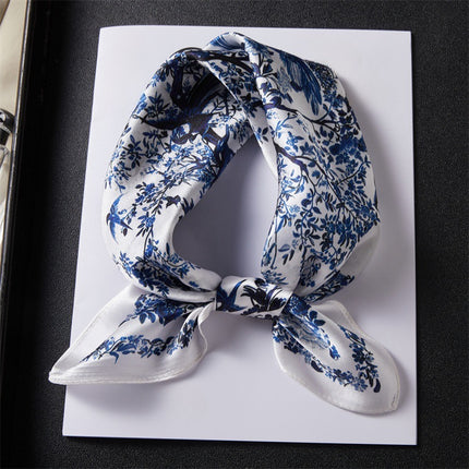 100% Silk Scarf, High-End Hangzhou Silk Small Square Scarf, Spring & Fall Versatile Neck Protection Decorative Shirt Professional Scarf