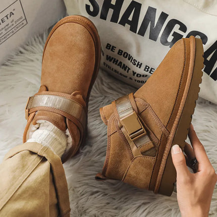Putian Sangpo Village Snow Boots Thick Bottom Women's Sheepskin One 2024 New Winter fleece-lined Thickened Cotton Shoes and Boots