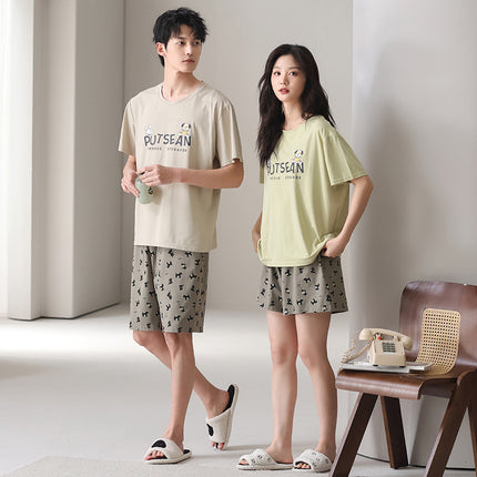 Men Who Love Dogs in Summer Can Wear Pajamas That Girls Like, Comfortable Modal Short-Sleeved Shorts and Home Clothes
