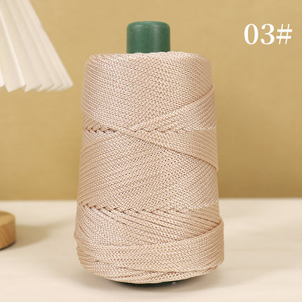Lightweight Ice Silk Thread for Weaving Hats, Ice Linen Thread for Hand Knitting DIY Crochet Bags, Cushions, Blankets, Hollow Shiny Thick Yarn