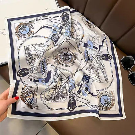 Nice-Looking Small Silk Scarf Korean Ins Style Versatile Fashionable Spring & Fall Decorative Square Scarf Tied Hair Tied Bag Thin Scarf
