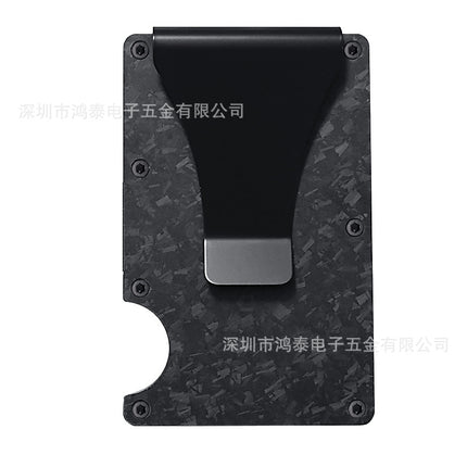 Cross-border Forged Carbon Pattern Card Holder RFID Metal Card Holder Red Forged Carbon Blue Forged Carbon Men's Minimalist Ultra-thin Wallet
