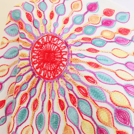 Foreign Trade Imitation Cashmere Sunflower Sunflower Embroidered Flower Scarf Shawl Holiday Ethnic Style Travel Cloak 350g